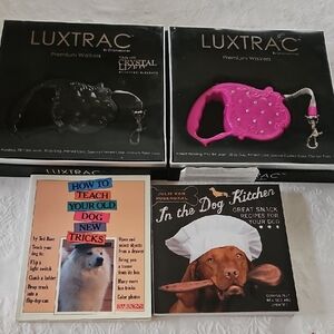 Dog Bundle:  Trac Lux Premium Walkers - Black and Pink And 2 Books.